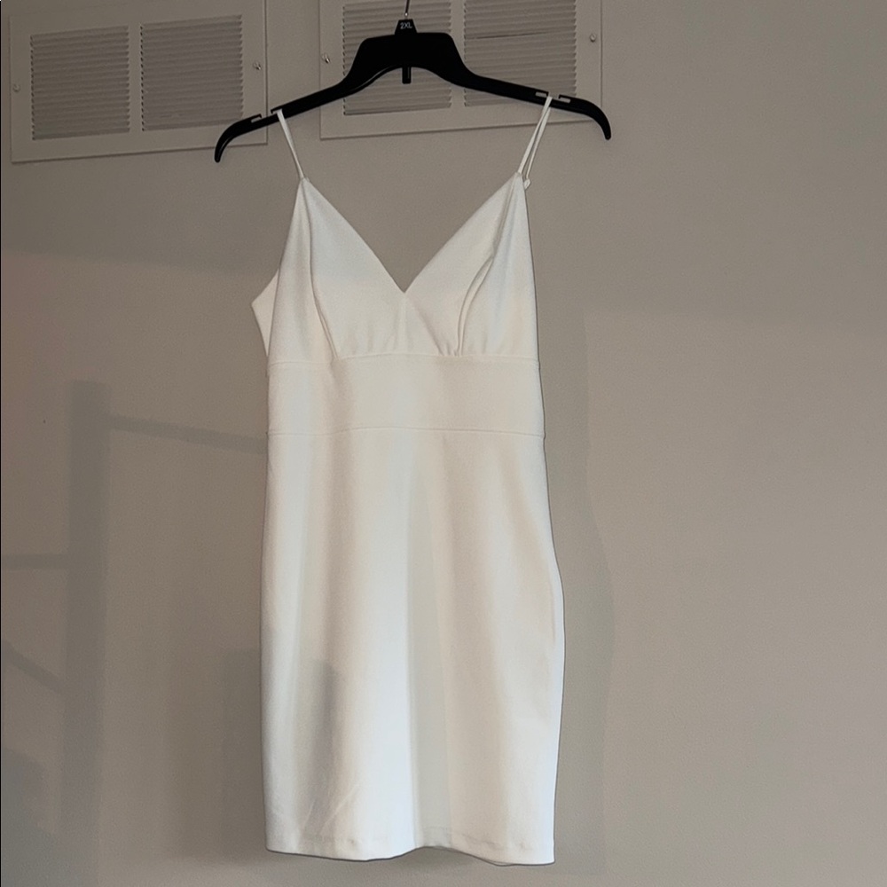 Express Ivory Spaghetti Strap Mini Dress